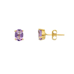 Ohrstecker in 18 Karat Gelbgold mit gefassten Amethysten - 273432