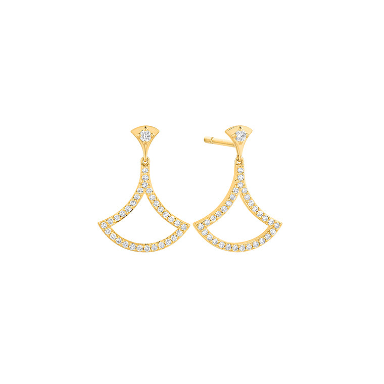 Ohrstecker in 18 Karat Gelbgold mit gefassten Diamanten - E7180034GYN08