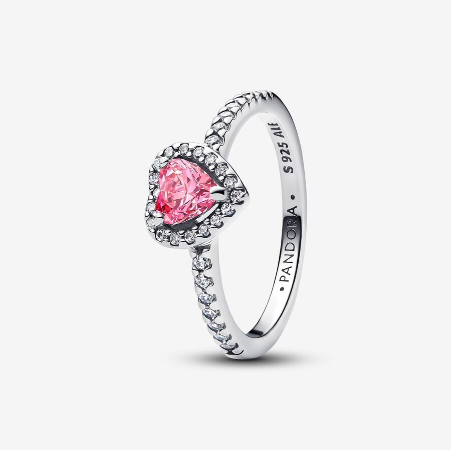 Pandora Erhöhter pinker Herzring - 198421C03-54