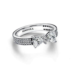 Pandora Funkelnde Schleife Doppelreihiger Ring - 193552C01 - 56