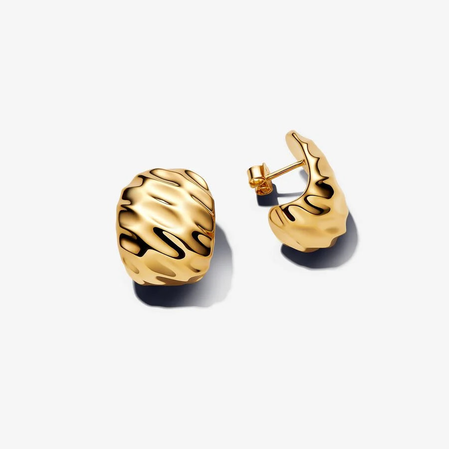 Pandora Gewellte Breite Creolen-Ohrringe - 263879C00
