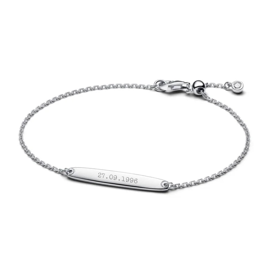 Pandora Kettenarmband mit Stegplatte mit Gravurmöglichkeit - 594010C01-18
