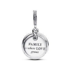 Pandora Moments Glow-in-the-dark Infinity Tree Double Dangle Charm 925 Silver -  793599C01