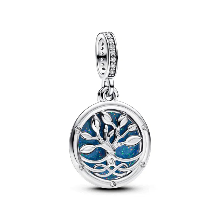 Pandora Moments Glow-in-the-dark Infinity Tree Double Dangle Charm 925 Silver -  793599C01