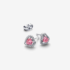 Pandora pink Erhabenes Herz Ohrstecker – 298427C02
