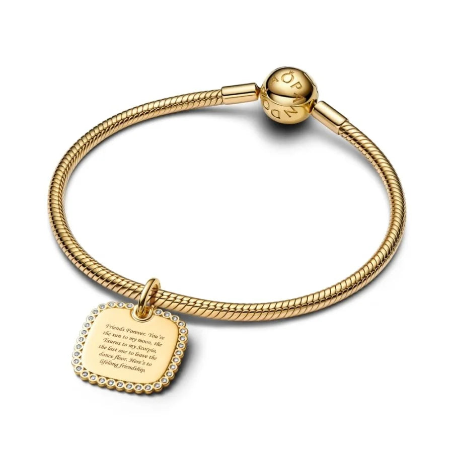 Pandora Quadratischer Plättchenanhänger mit Gravurmöglichkeit - 364009C01