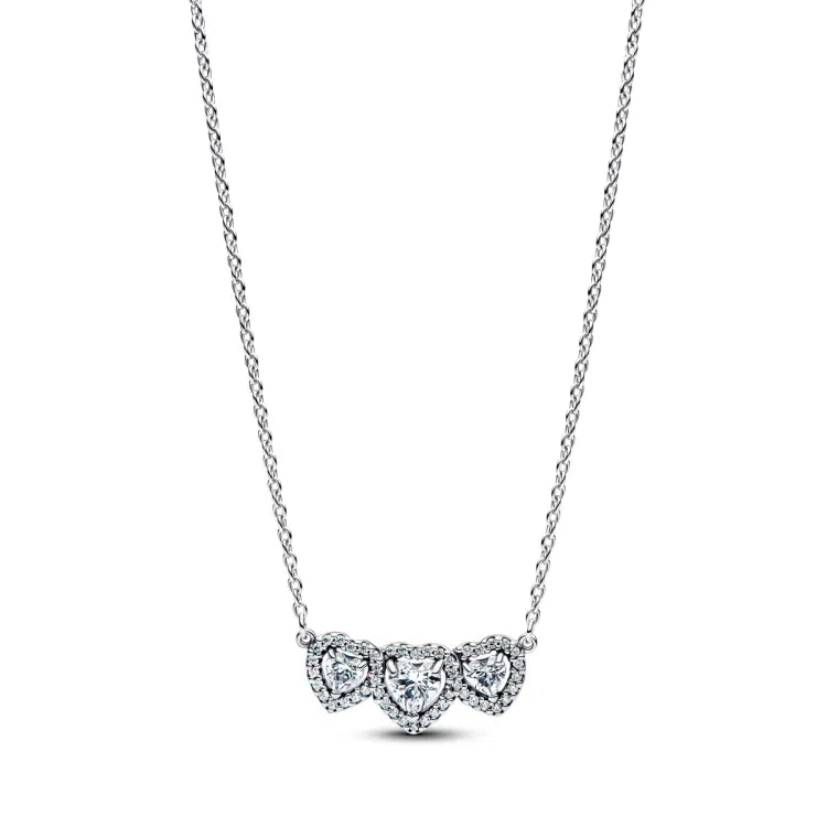 Pandora Strahlenkranz Herz Trilogie Halskette - 394412C01-45