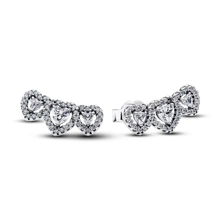 Pandora Strahlenkranz Herz Trilogie Ohrstecker - 294411C01