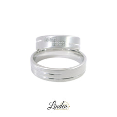 Silber 925 rhodinierte Partnerringe – Freundschaftsringe Set für Paare – Damen- & Herrenring | LS-05/6 & LSZ-06/6