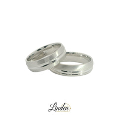 Silber 925 rhodinierte Partnerringe – Freundschaftsringe Set für Paare – Damen- & Herrenring | LS-11/6 & LSZ-12/6