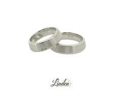 Partnerringe Silber 925 rhodiniert - LSZ-308/6 & LS-309/6