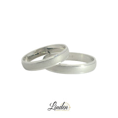 925 Silber rhodinierte Partnerringe – Freundschaftsringe Set für Paare – Damen- & Herrenring | LS-402/4