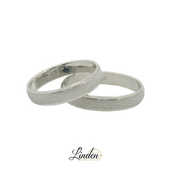 Silber 925 rhodinierte Partnerringe – Freundschaftsringe Set für Paare – Damen- & Herrenring | LS-406/4