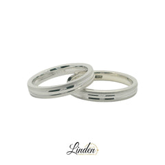 Bagues partenaires en argent 925 rhodié (prix paire) - S-255/3.5