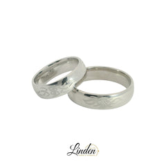 Silber 925 rhodinierte Partnerringe – Freundschaftsringe Set für Paare – Damen- & Herrenring | LS-68/6