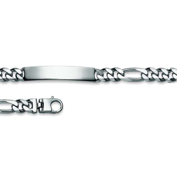 Plaketten-Armband Silber 925 weiss Figaro -  6277.00057/2100