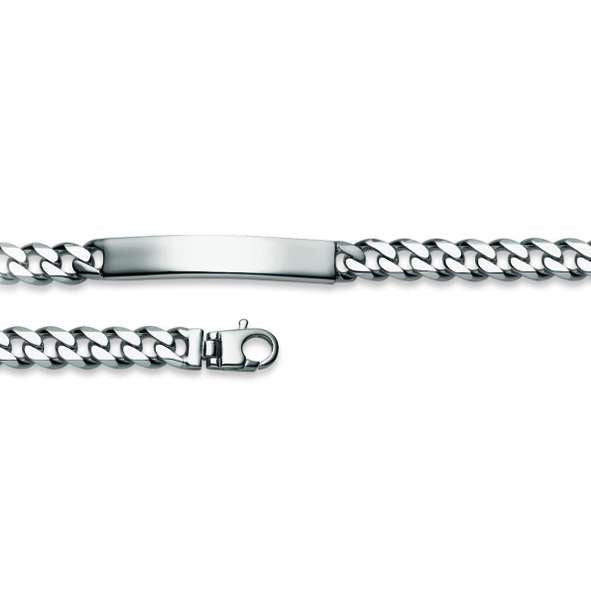 Plaketten-Armband Silber 925 weiss mit Panzerkette - 6277.00053/1900