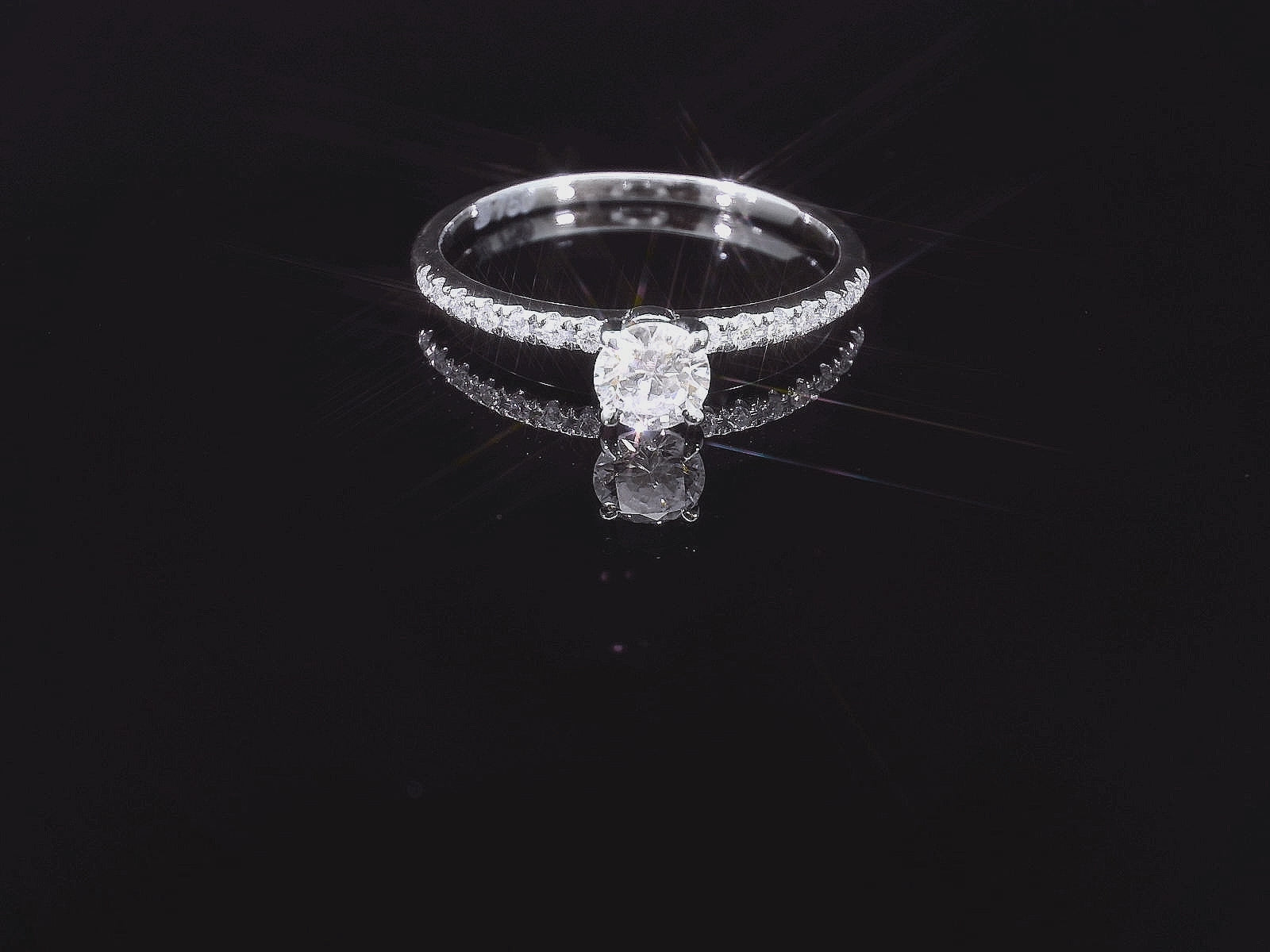 Dezente Eleganz – Weissgoldring mit zentralem Diamant und feiner Umrahmung - YZ0004854