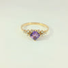 Exklusiver Gelbgoldring mit Amethyst und Diamanten – 18 Karat Schmuckstück in Grösse 54 - YZ0002919