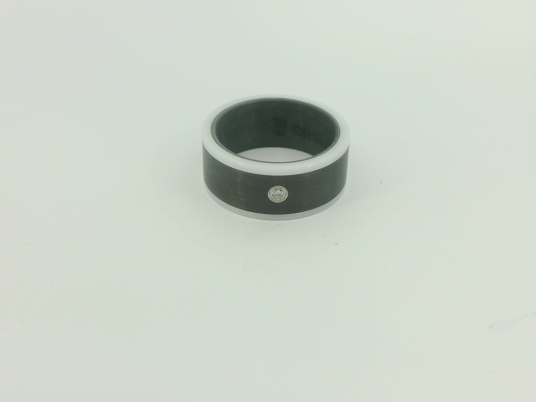 Partnerringe Carbon & Ceramic mit Brillant – Modell CKB-052/8