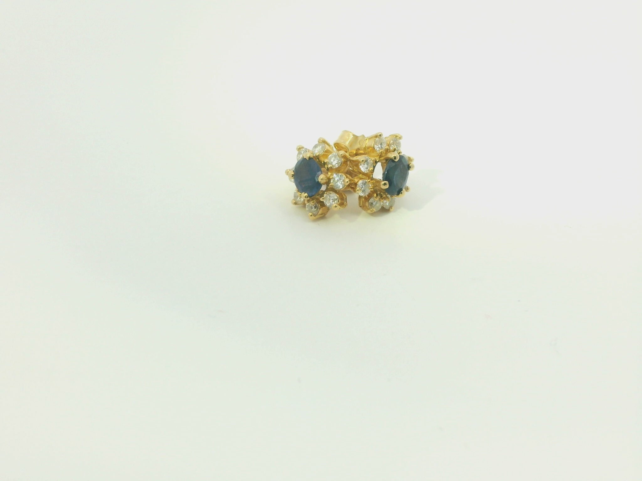 Ohrstecker 750 Gelbgold Saphir Diamant