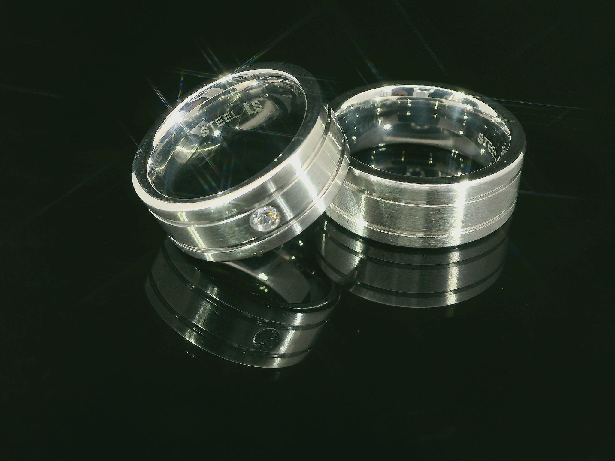 Edelstahl Partnerringe - 33-5G/80 & 33-8GS/80