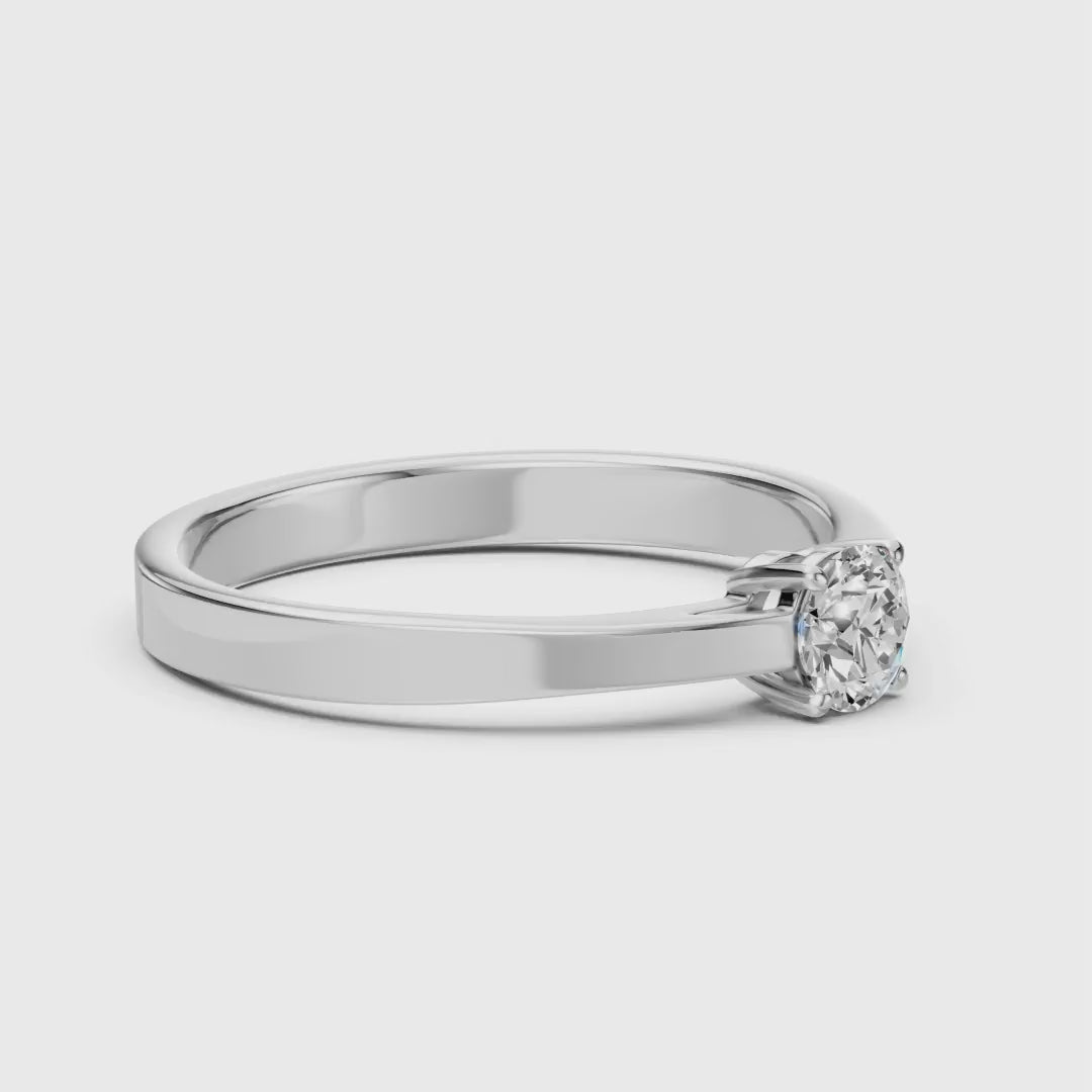 Eleganter Diamant-Ring aus 18K Gold mit zertifiziertem Stein - 101-10012/1(4.7)