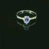 Eleganter Weissgoldring mit Tansanit und Diamanten – 18 Karat Luxus in Grösse 55 - YZ0003255