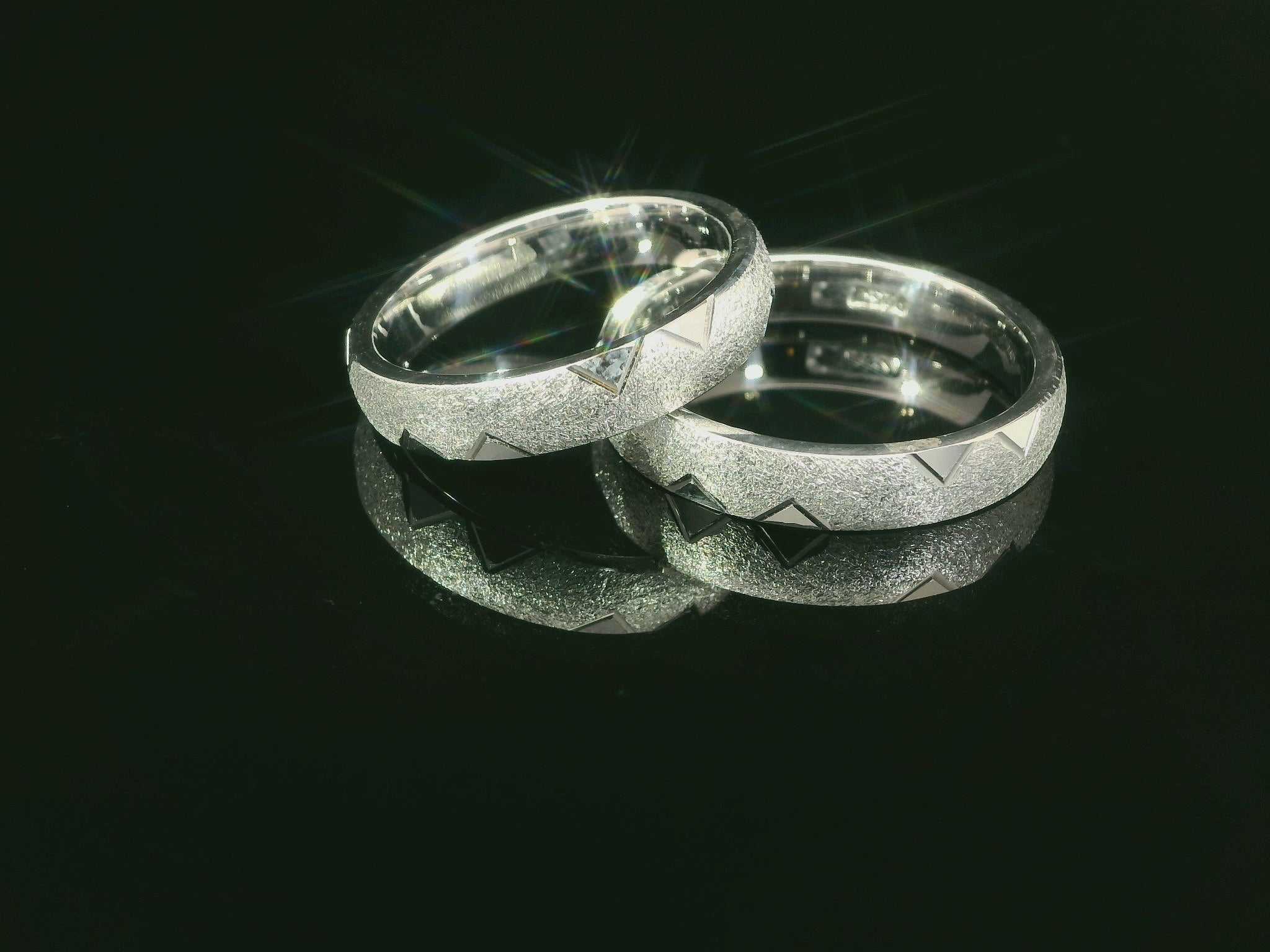 Bagues partenaires en argent 925 rhodié (prix paire) - S-257/4