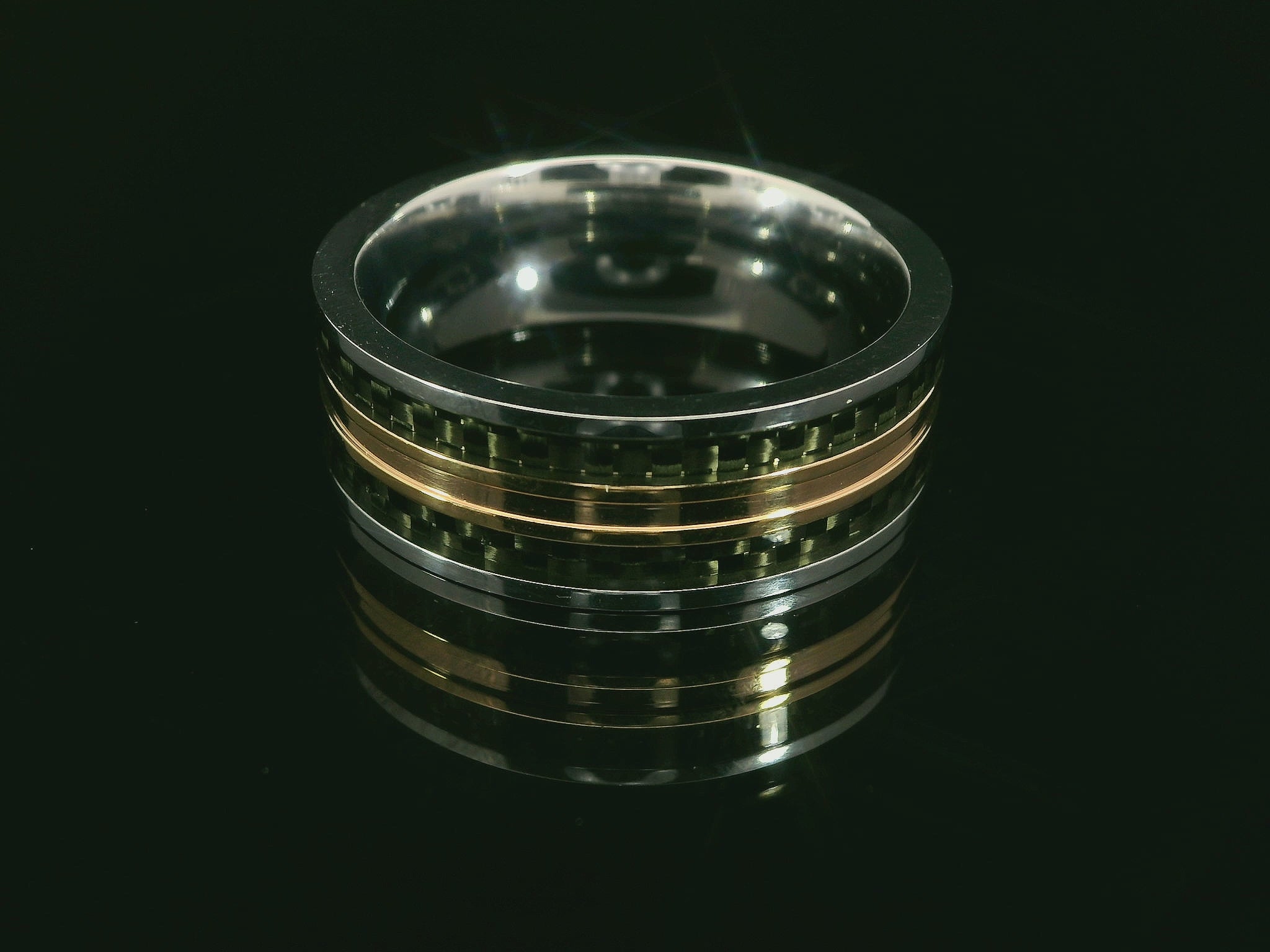 Partnerring aus Carbon & Edelstahl – Modell CS-037/8