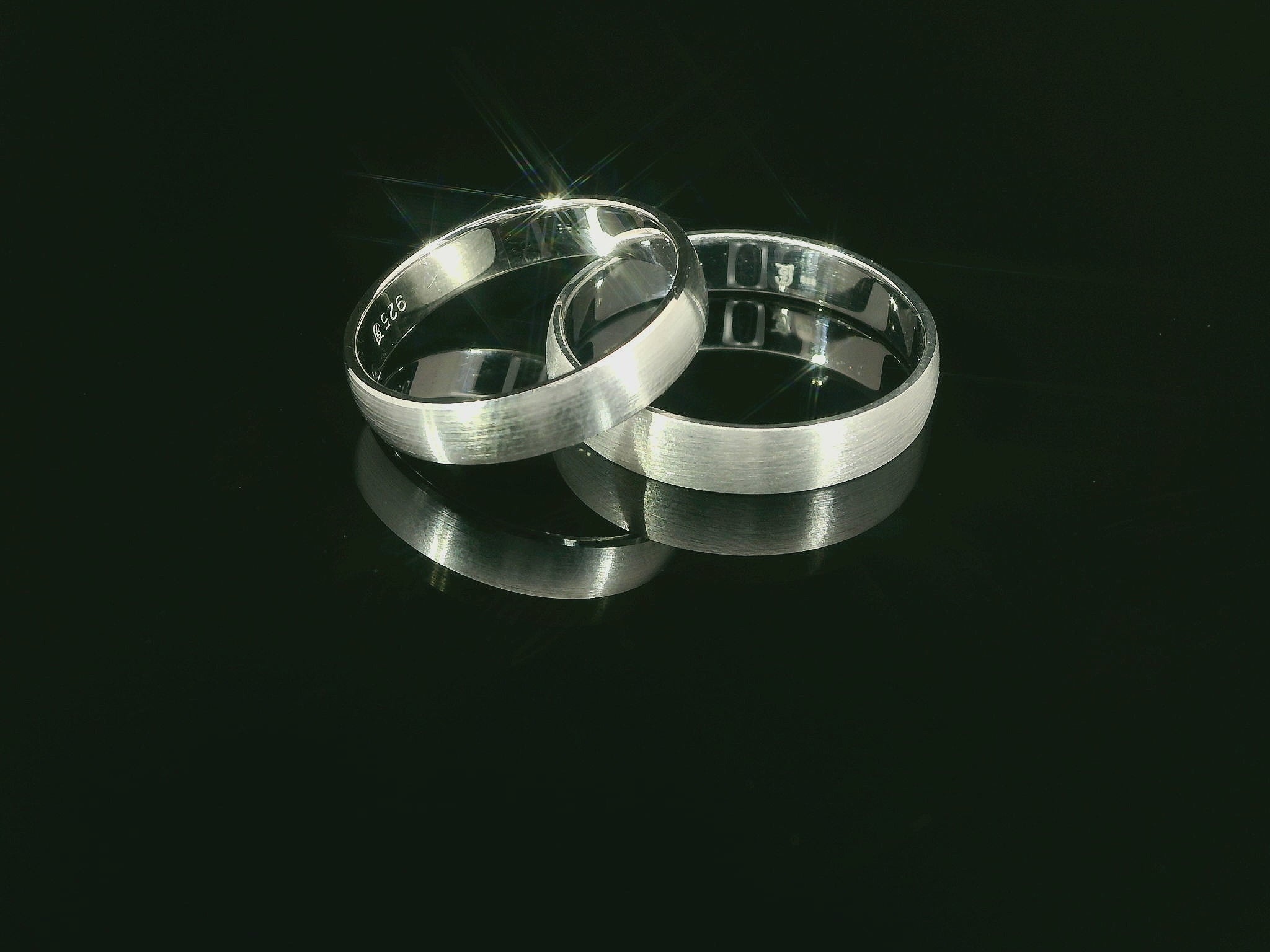 Partnerringe Silber 925 rhodiniert - LS-409/4