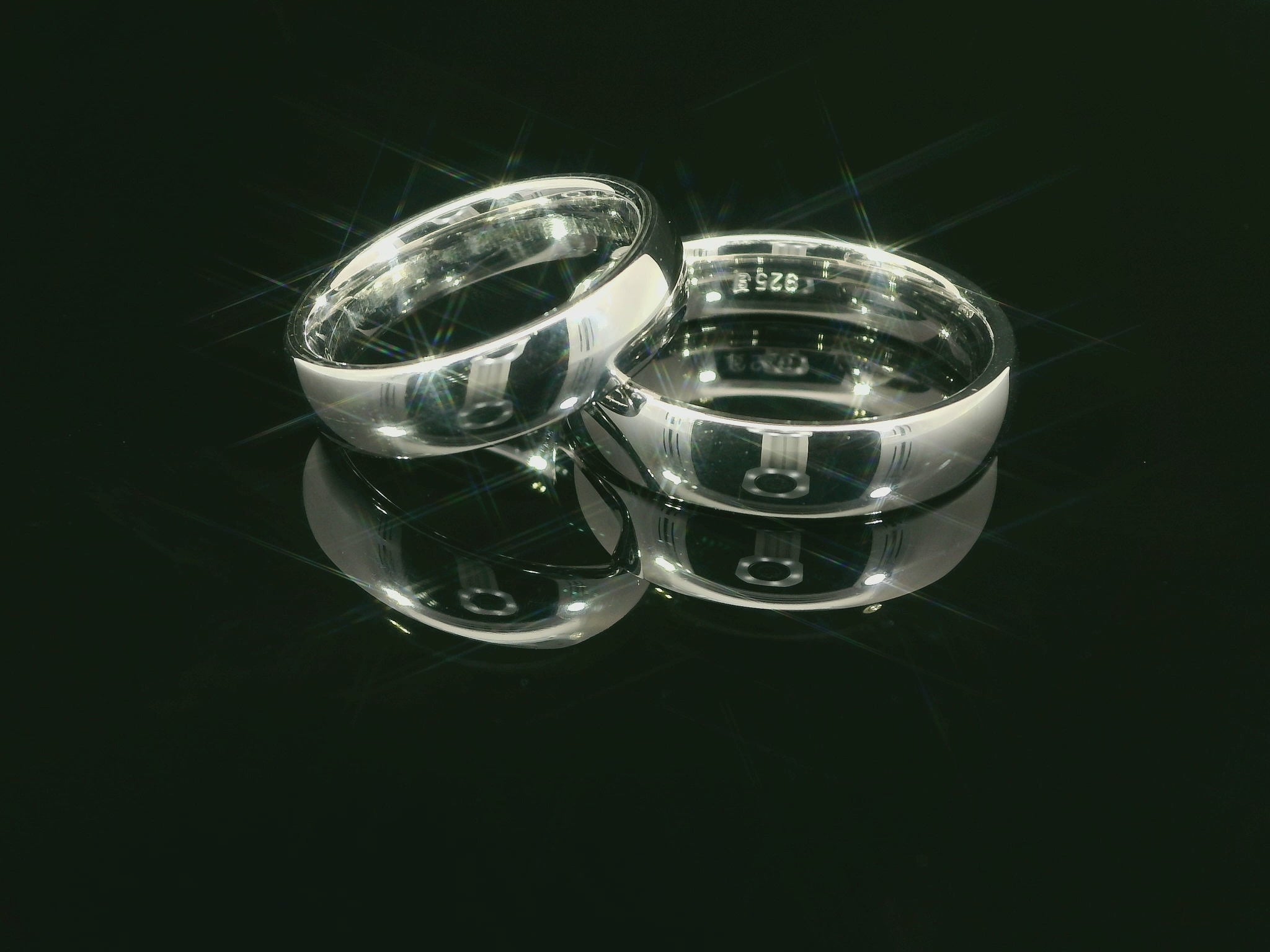 Silber 925 rhodinierte Partnerringe – Freundschaftsringe Set für Paare – Damen- & Herrenring | S-252/5