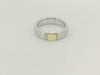 Moderner Bicolor-Trauring Silber Gold Partnerringe - SG 628/5
