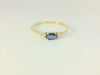 Damenring aus 18K Gelbgold mit 16 Diamanten und blauem Topas – Zeitlose Eleganz -BYZ0003326