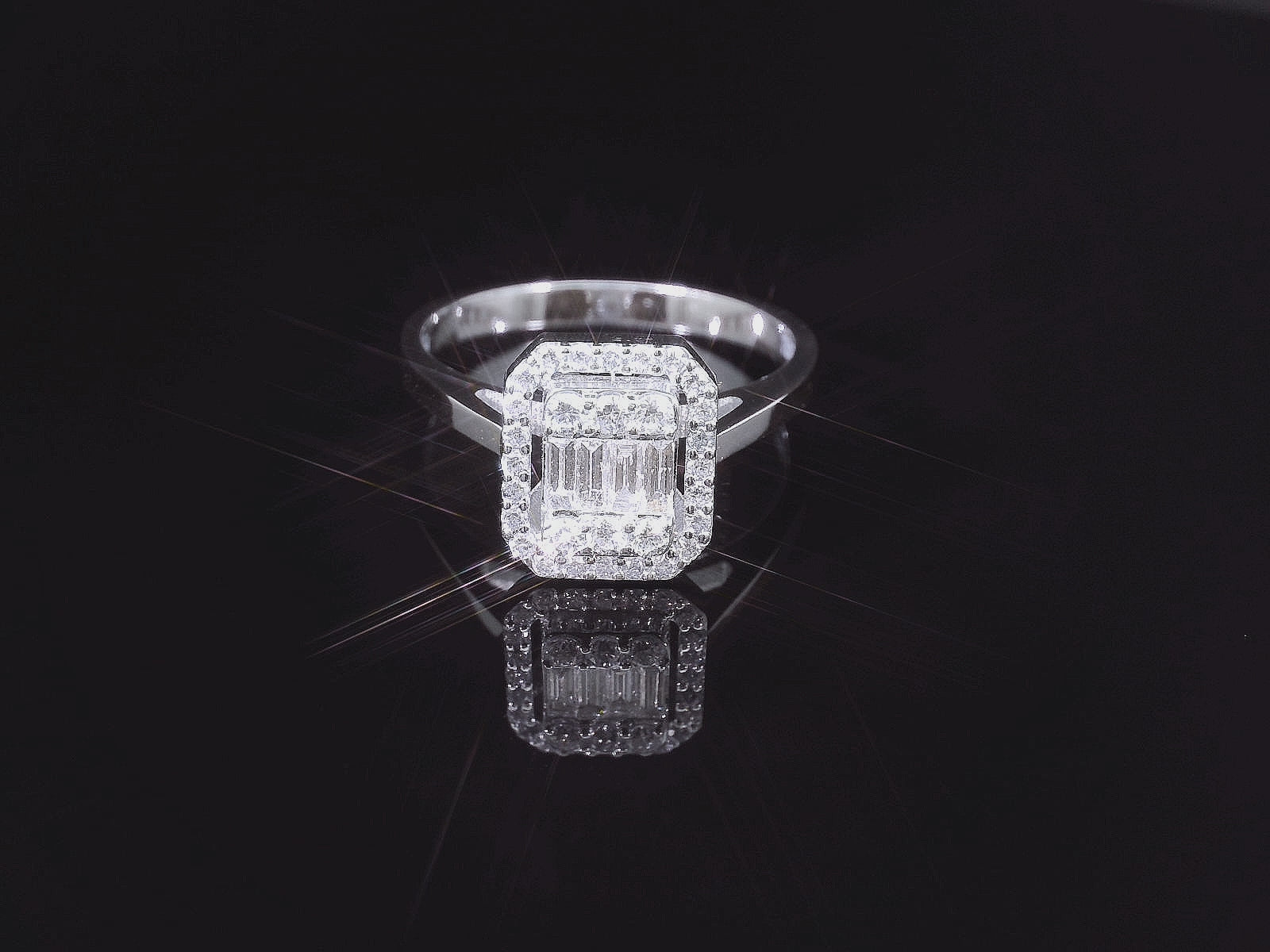 Bague exclusive en or blanc 18 carats avec diamant de 0,36 ct – taille 54, disponible immédiatement – ​​MYZ0000003 