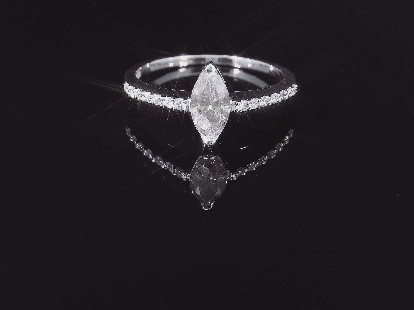 Eleganter Solitär-Diamantring aus 18K Weissgold – 0.51ct F-G SI, Grösse 57 - 555600