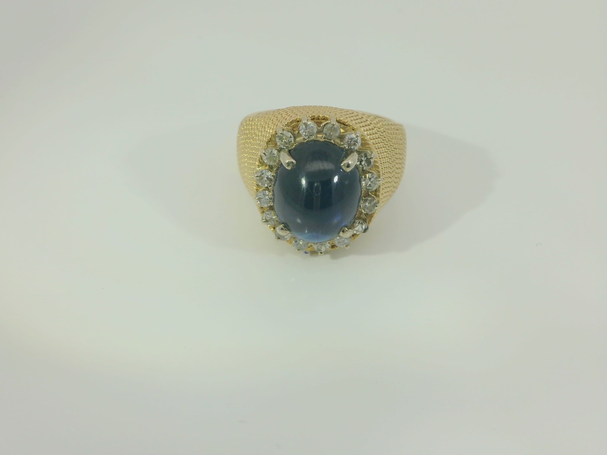 Damenring 750 Gelbgold Blaustein Diamant Gr. 55