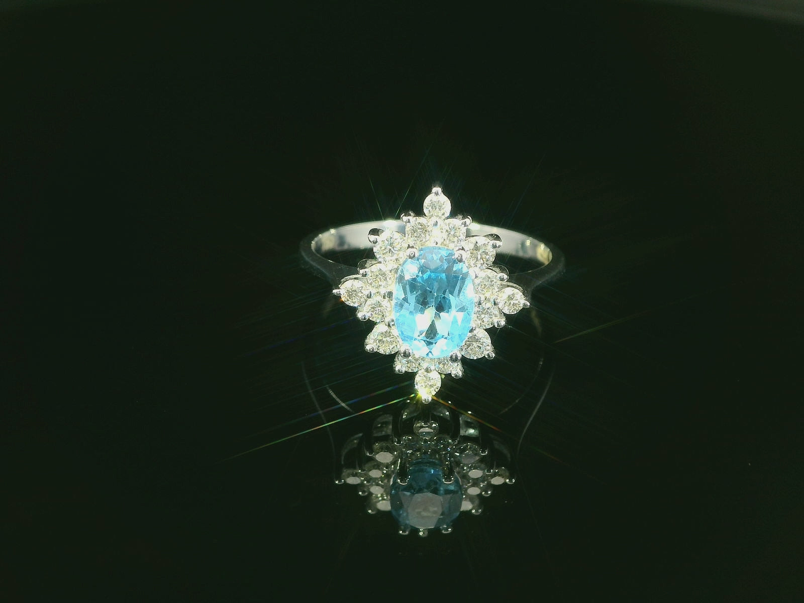 Eleganter Damenring aus 18K Gold mit Brillanten & Topas – Perfekt als Geschenk - YZ0003263