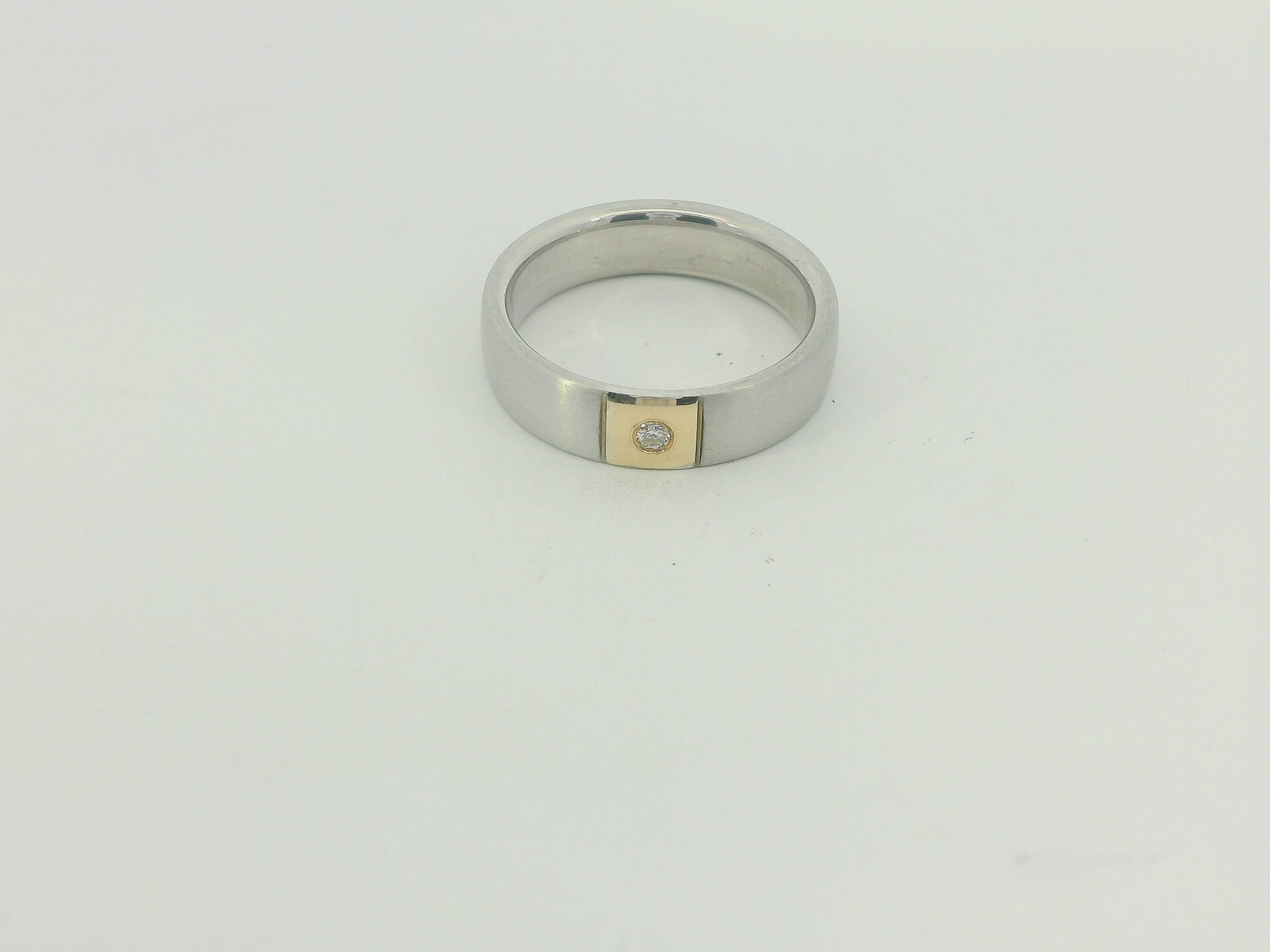 Partnerringe Silber/Gold SGB-628/5 – Damenring mit Diamant