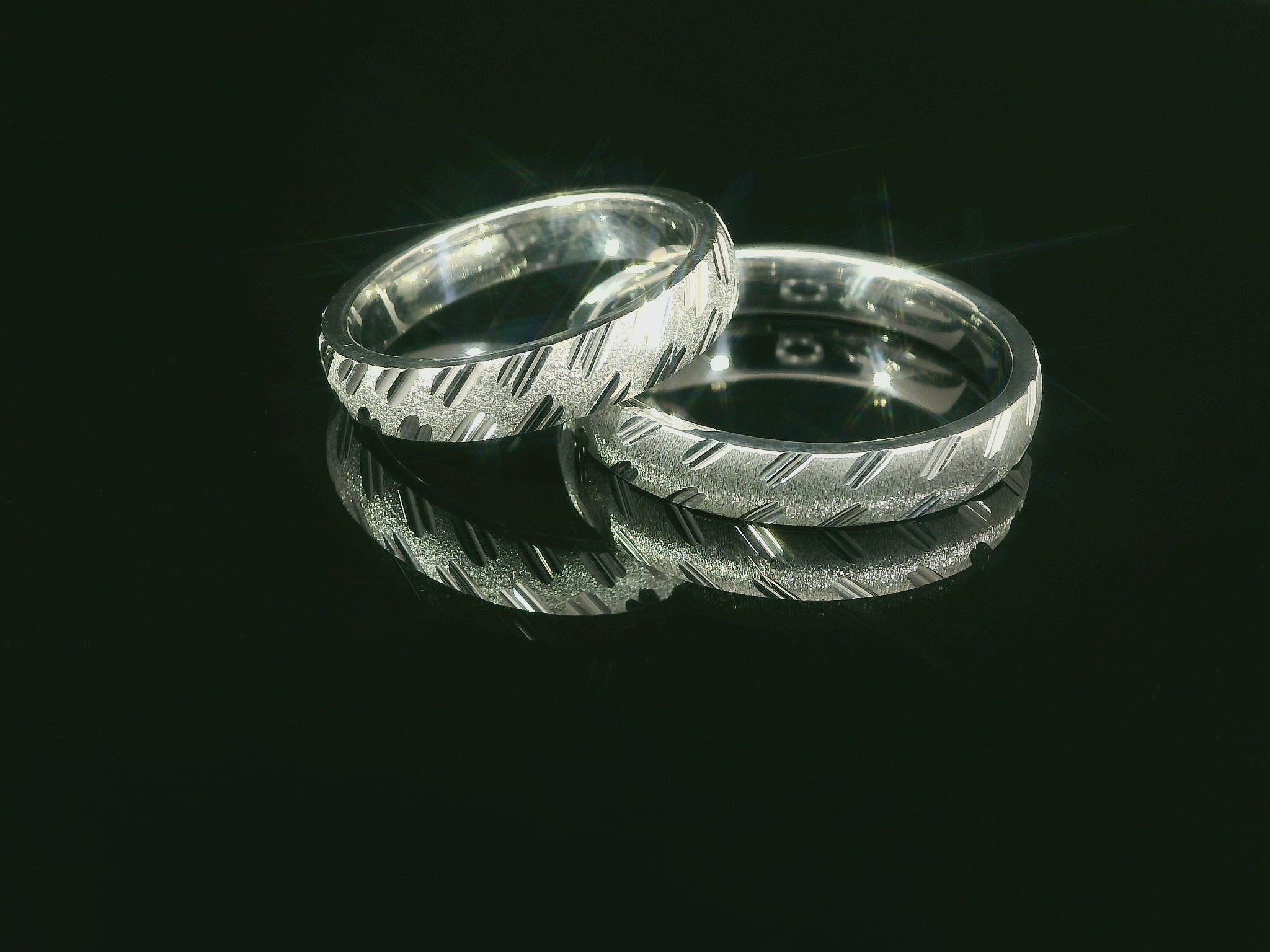 Bagues partenaires en argent 925 rhodié (prix paire) - S-258/4