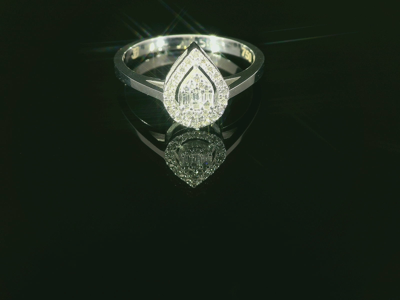 Exklusiver Diamantring aus 18 Karat Weissgold – Feinste Handwerkskunst trifft auf funkelnde Brillanz - BYZ0005411