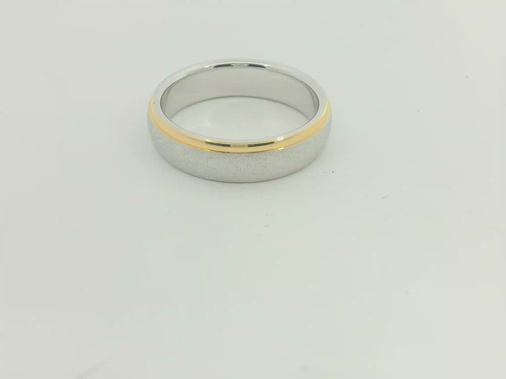 Moderner Bicolor-Trauring Silber Gold Partnerringe - SG 118/6