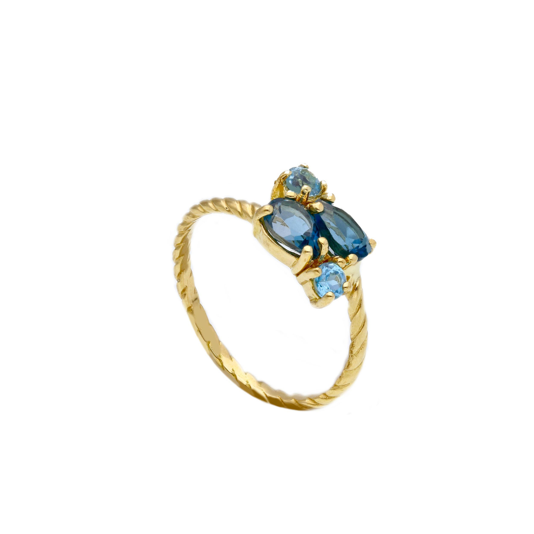 Ring in 18 Karat Gelbgold mit gefassten Topas - 270653