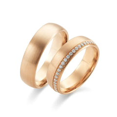 Roségold Trauringe mit 46 Brillanten 0,008ct - 1266/1267