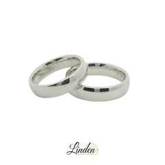 Silber 925 rhodinierte Partnerringe – Freundschaftsringe Set für Paare – Damen- & Herrenring | S-252/5