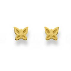 Schlichte Schmetterling Ohrstecker in 18 Karat Gelbgold