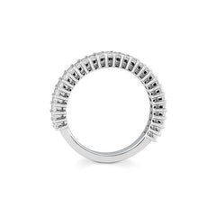 Bague étroite demi-éternité sertie de diamants de laboratoire baguette – Bague élégante avec diamants de laboratoire – 41063090
