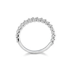 Bague étroite demi-éternité en diamant taille laboratoire – Bague élégante avec diamants taille laboratoire - 41062970