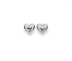 Herz Ohrstecker 18K Weissgold 750 - 7x7 mm