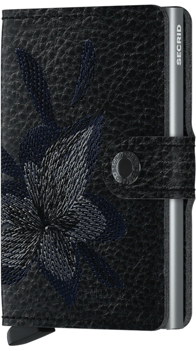 Secrid Miniwallet Stitch Magnolia Black mit gratis Gravur - MSt-Magnolia Black